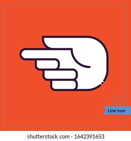 Finger direction icon. Professional, Pixel-aligned, Pixel Perfect, Editable Stroke, Easy Scalablility. 