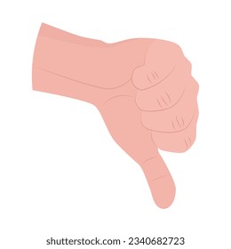 Finger down gesture. Sign language for communication. Vector illustration isolated on white background.