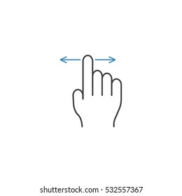 Finger Drag line icon, touch & hand gestures, vector graphics, a color linear pattern on a white background, eps 10.