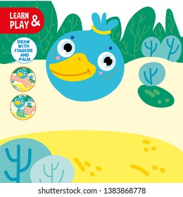 Finger Drawing Game Duck Sample Worksheet Learn
