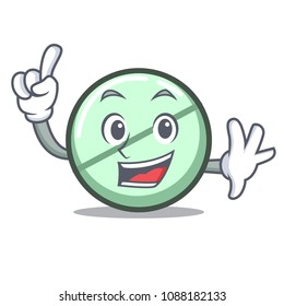 Finger drug tablet mascot cartoon