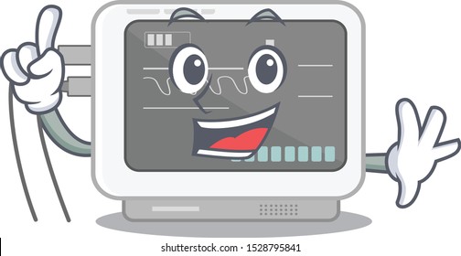 Finger ecg machine in the mascot shape