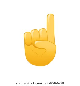 Finger emoji, hand pointer illustration. Index Pointing Up, Human Gesture Vector. Touch or click icon stock vector design. Hand pointing icon design