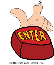 Finger enter vector, vector illustration, enter sign vector, finger symbol vector.