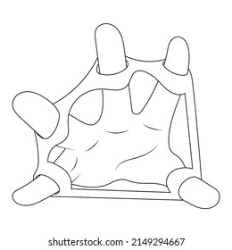 Finger expander strengthener vector sketch illustration.