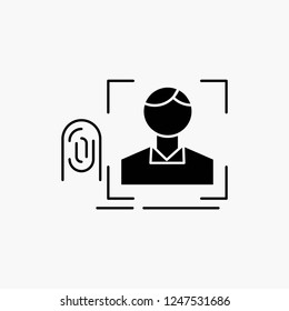 finger, fingerprint, recognition, scan, scanning Glyph Icon. Vector isolated illustration