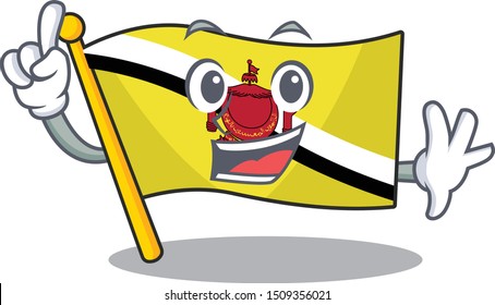 Finger flag brunei darussalam with the character