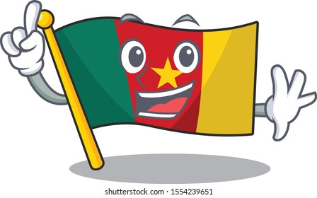 finger flag cameroon above the table cartoon