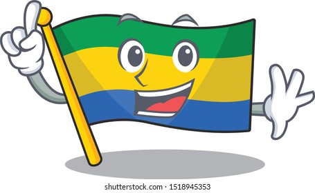 Finger flag gabon stored in drawer character