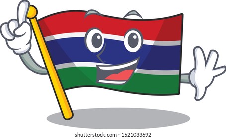 Finger flag gambia placed in mascot drawer