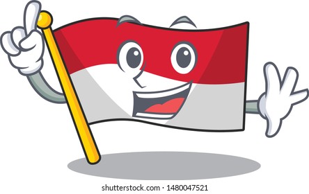 Finger flag indonesia isolated in the mascot