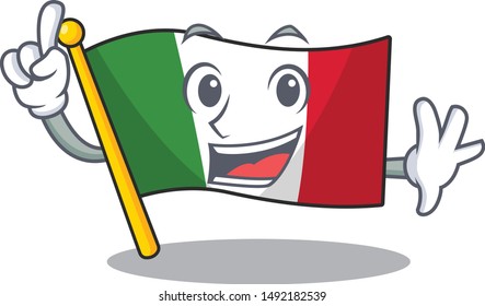 Finger flag italy is placed the cartoon cupboard