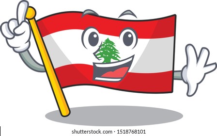 Finger flag lebanon with the character shape