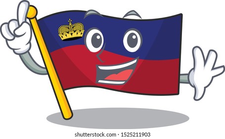 Finger flag liechtenstein in the cartoon shape