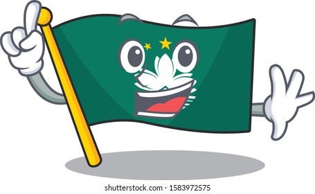 Finger flag macau in mascot cartoon character style