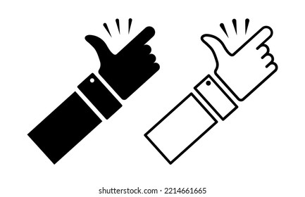 Finger flick vector icon on white background. Hand gesture. Finger snap or click. Eureka sign. Vector 10 EPS.