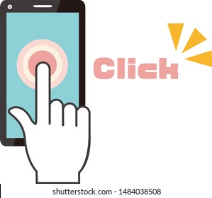 
Finger flicking smartphone. finger icon, hand pointer vector.