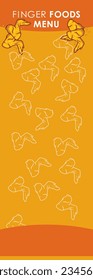 FINGER FOOD MENU ORANGE BACK GROUND VECTOR ILLUSTRATION