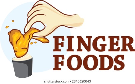 FINGER FOODS BUFALLO CHICKEN WING VECTOR ILLUSTRATION