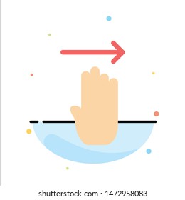 Finger, Four, Gesture, Right Abstract Flat Color Icon Template