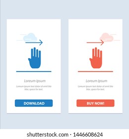 Finger, Four, Gesture, Right  Blue and Red Download and Buy Now web Widget Card Template