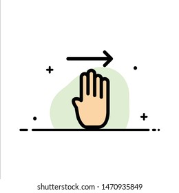 Finger, Four, Gesture, Right  Business Flat Line Filled Icon Vector Banner Template. Vector Icon Template background