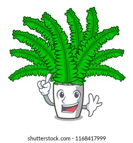 Finger fresh fern branch isolated on mascot