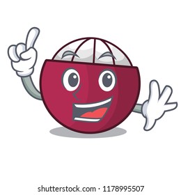 Finger fresh ripe mangosteen isolated on mascot
