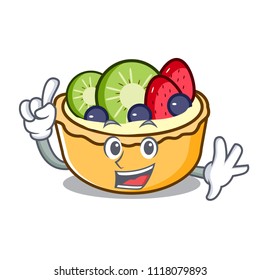 Finger fruit tart mascot cartoon