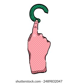 Icono de semitono de gesto de dedo dibujado a mano Ilustración vectorial de color