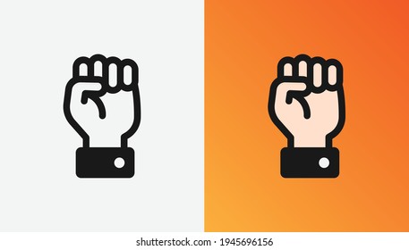 Finger gesture, hand, fight, fist icon illustration.