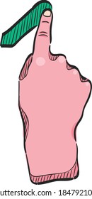 Finger gesture icon in color drawing. Gadget touch pad display smartphone laptop computer