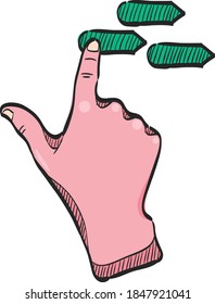 Fingergesture-Symbol in Farbzeichnung. Smartphone-Notebook-Bildschirm mit Gadget Touchpad