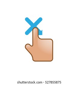 Finger gesture icon in color. Gadget touch pad smartphone laptop