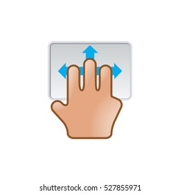 Finger gesture icon in color. Gadget touch pad smartphone laptop