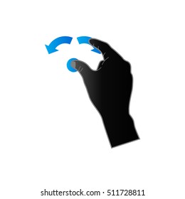 Finger gesture icon in duo tone color. Gadget touch pad smartphone laptop