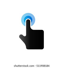 Finger gesture icon in duo tone color. Gadget touch pad smartphone laptop