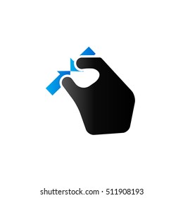 Finger gesture icon in duo tone color. Gadget touch pad smartphone laptop
