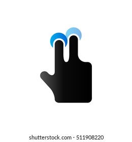 Finger gesture icon in duo tone color. Gadget touch pad smartphone laptop