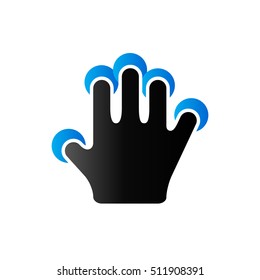 Finger gesture icon in duo tone color. Gadget touch pad smartphone laptop