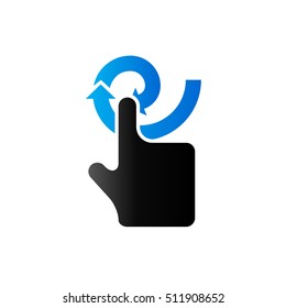 Finger gesture icon in duo tone color. Gadget touch pad smartphone laptop