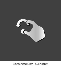 Finger gesture icon in metallic grey color style.Gadget touch pad smart phone laptop
