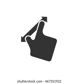 Finger gesture icon in single grey color. Gadget touch pad display smartphone laptop computer