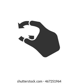 Finger gesture icon in single grey color. Gadget touch pad display smartphone laptop computer