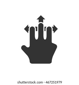 Finger gesture icon in single grey color. Gadget touch pad display smartphone laptop computer