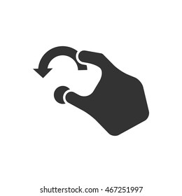 Finger gesture icon in single grey color. Gadget touch pad display smartphone laptop computer