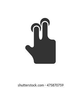 Finger gesture icon in single grey color. Gadget touch track pad display smartphone laptop computer
