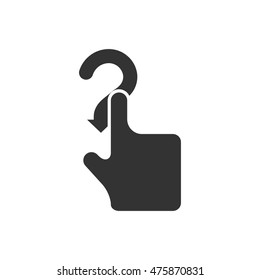 Finger gesture icon in single grey color. Gadget touch track pad display smartphone laptop computer