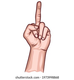 finger gesture, The middle finger hand drawn, fuck you sign.