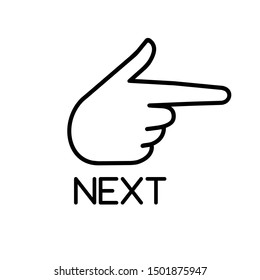 Finger gesture. Next sign. Continue icon. Vector.